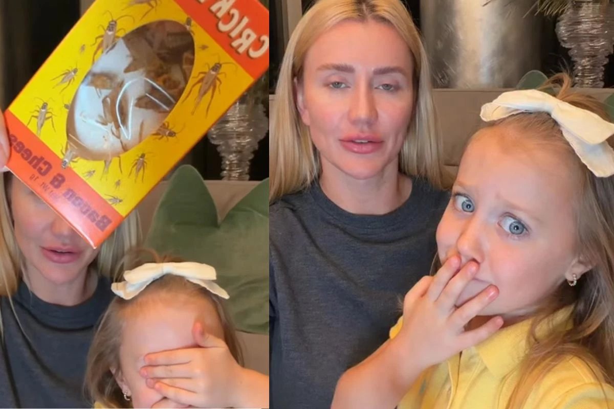 Video filha cacula de Roberto Justus come grilo assado e