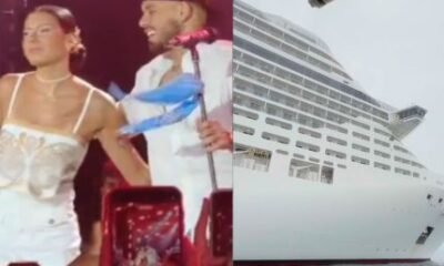 Ze Felipe agradece Ana Castela ao se despedir do navio