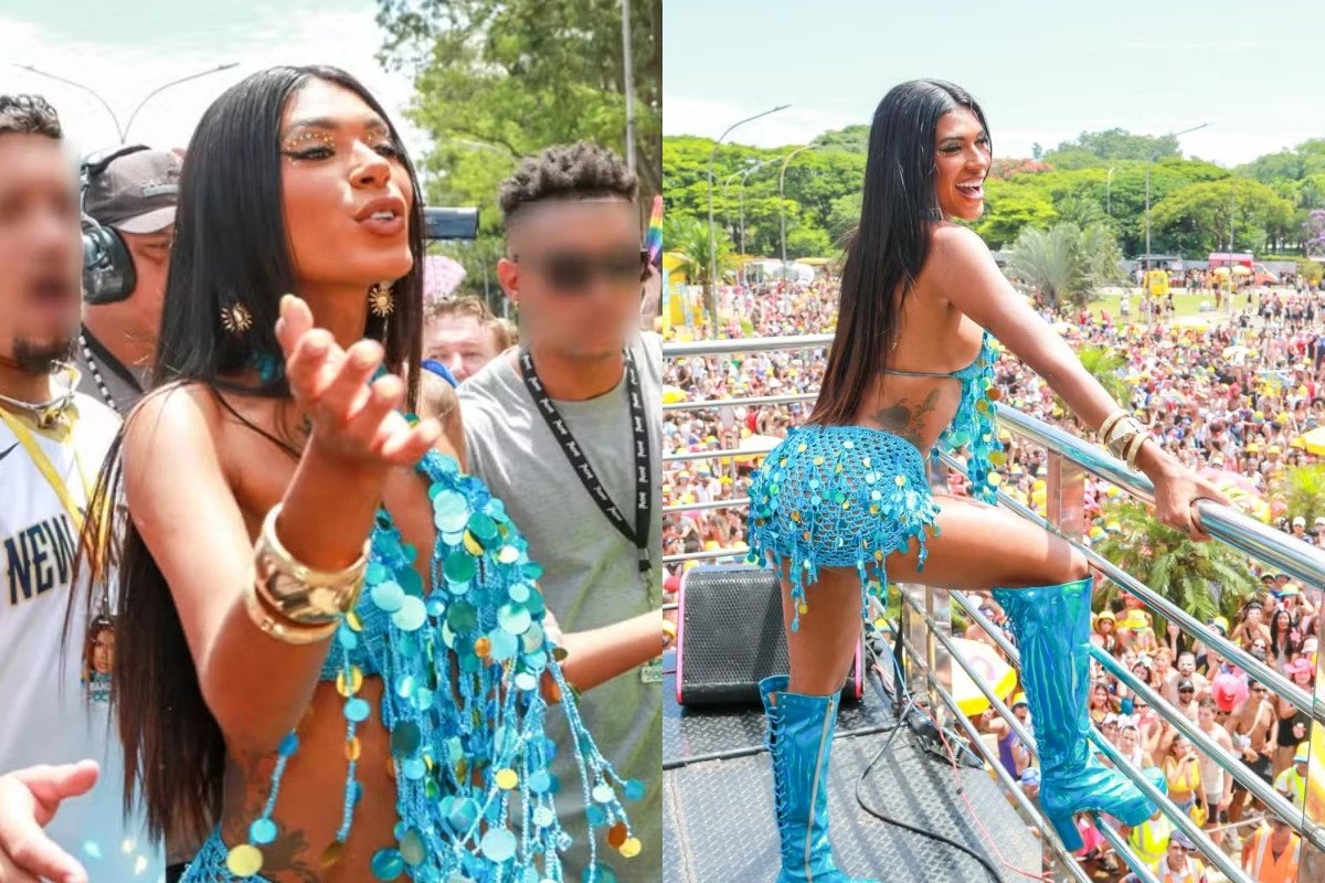 Apos fim do noivado Pocah chega ao Carnaval de namorado