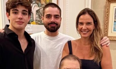 Faustao faz rara aparicao em aniversario do filho Joao Silva