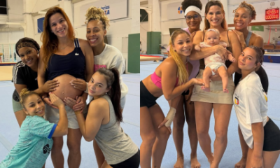 Jade Barbosa leva filha a centro de treinamento e faz