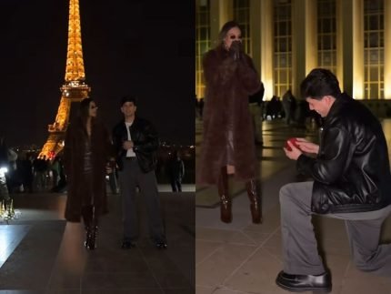 Leo Foguete surpreende namorada com pedido de casamento aos pes