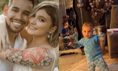 Lucas Borbas se emociona ao registrar primeiros passos do filho