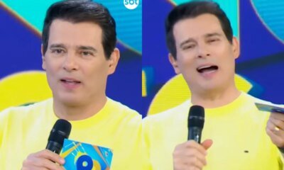 Noticia de cancelamento chega no Domingo Legal e Celso Portiolli