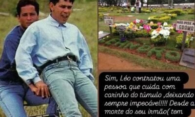 Poliana revela que Leonardo mantem tumulo do irmao Leandro sempre