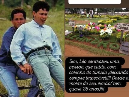 Poliana revela que Leonardo mantem tumulo do irmao Leandro sempre