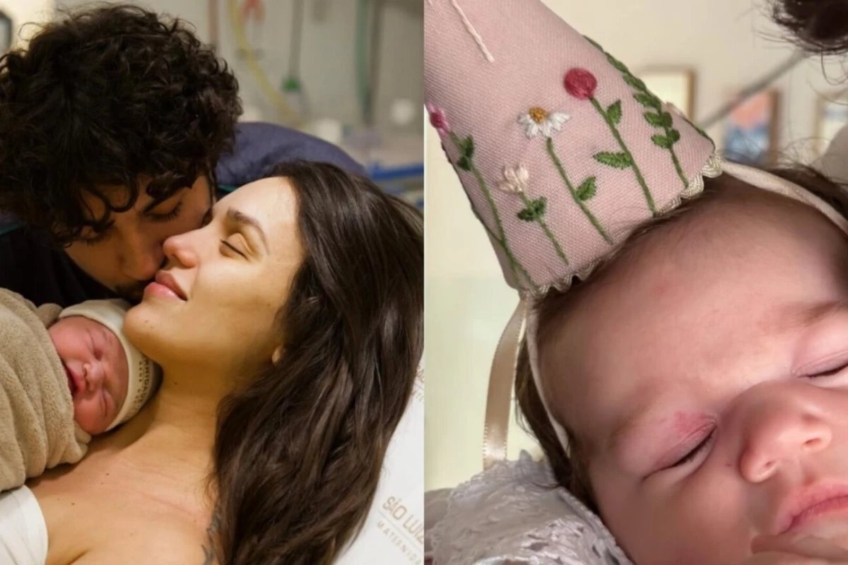 Rafa Kalimann e Nattan celebram um mes da filha Zuza