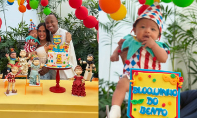 Thiaguinho e Carol Peixinho comemoram cinco meses de Bento em