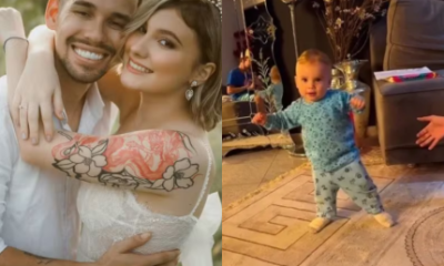 Viuvo de Isabel Veloso mostra os primeiros passos do filho