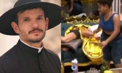 1773690333 Padre Patrick reage ao pum de Milena na cara de