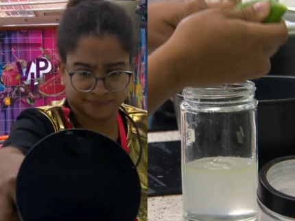 1774745016 BBB26 Milena prepara suco falso com restos de comida e