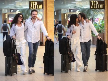 Aline Campos e flagrada aos beijos com o novo namorado