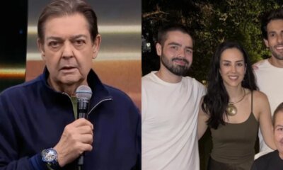 Faustao faz rara aparicao ao lado da familia e imagem