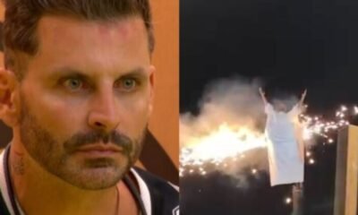 Figurino de Henri Castelli pega fogo durante apresentacao e ator