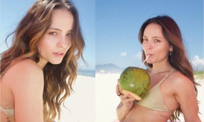 Fotos Larissa Manoela posa na praia exibindo o novo visual