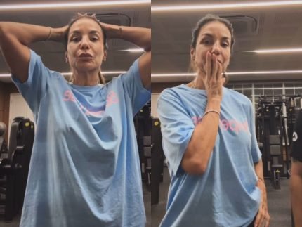 Ivete Sangalo celebra volta aos treinos apos cirurgia no rosto