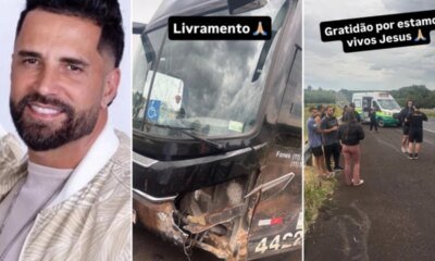 Latino passa por susto apos onibus da equipe se envolver