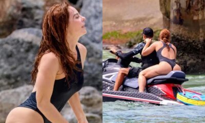 Paolla Oliveira e flagrada passeando de jetski apos fim do