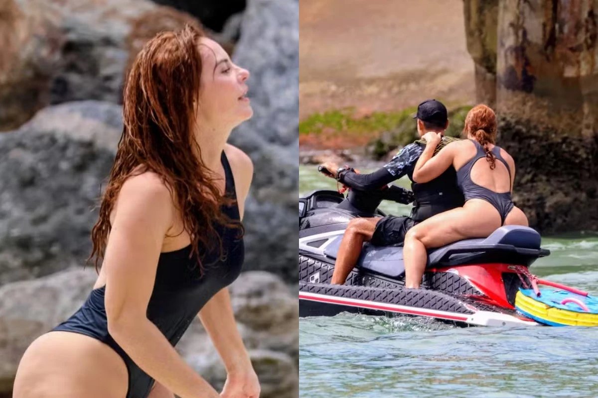 Paolla Oliveira e flagrada passeando de jetski apos fim do
