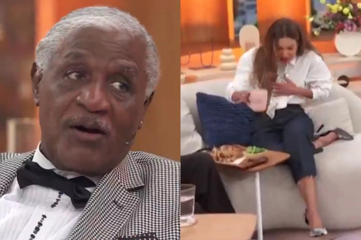 Patricia Poeta literalmente engasga ao vivo durante o Encontro ao