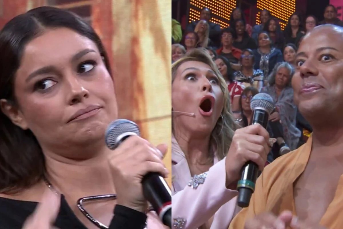 Pergunta ousada de espectador no Domingao deixa Sophie Charlotte boquiaberta