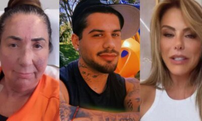 Ze Felipe emociona ao presentear Margareth Serrao com flores durante