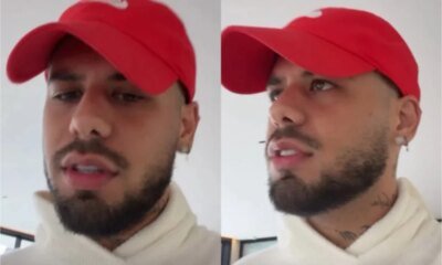 Ze Felipe exibe tatuagem em local inusitado e vira assunto