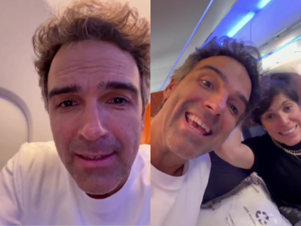 Apos o BBB26 Tadeu Schmidt celebra ferias com a esposa