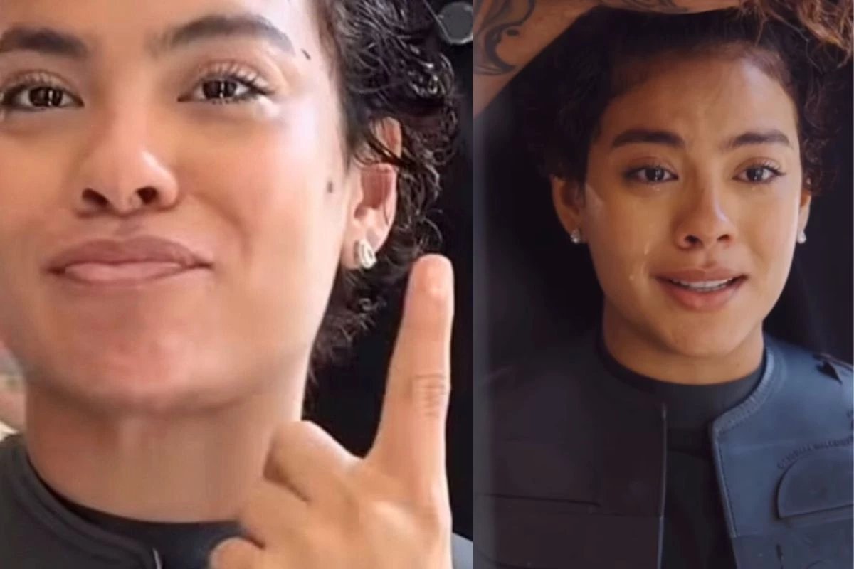 Bella Campos nao se contem e chora ao cortar o