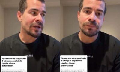 De ferias no Japao ator Thiago Martins vive terremoto durante