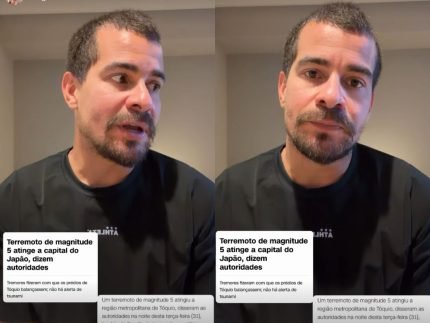 De ferias no Japao ator Thiago Martins vive terremoto durante