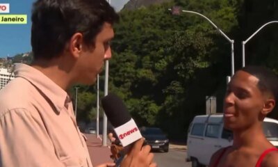 Entrevistado pega reporter da Globo de surpresa durante transmissao ao