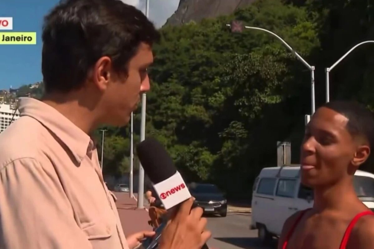 Entrevistado pega reporter da Globo de surpresa durante transmissao ao