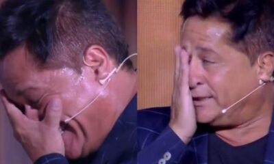 Leonardo se emociona enquanto cantava musica em homenagem ao irmao