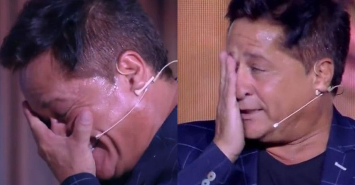 Leonardo se emociona enquanto cantava musica em homenagem ao irmao