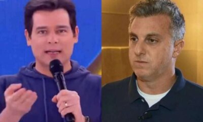 Luciano Huck fica cara a cara com Celso Portiolli e