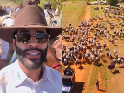 Moda cavalo e multidao Gusttavo Lima estreia a Cavalgada do