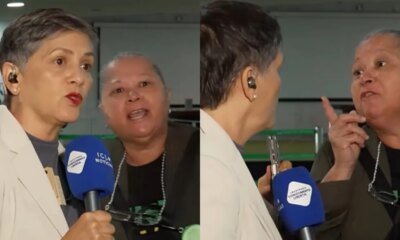 Mulher invade transmissao acusa jornalista de fake news e ouve