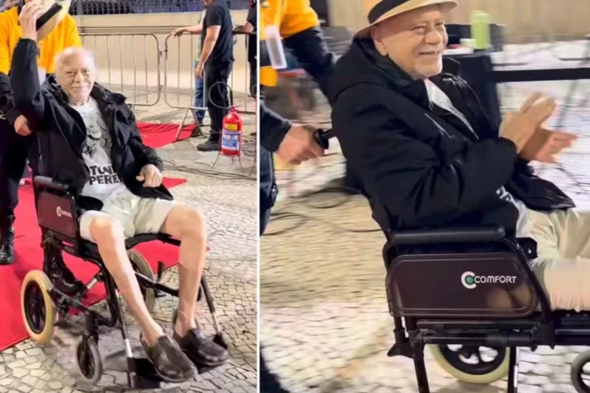 Ovacionado pelo publico Tonico Pereira aparece em cadeira de rodas