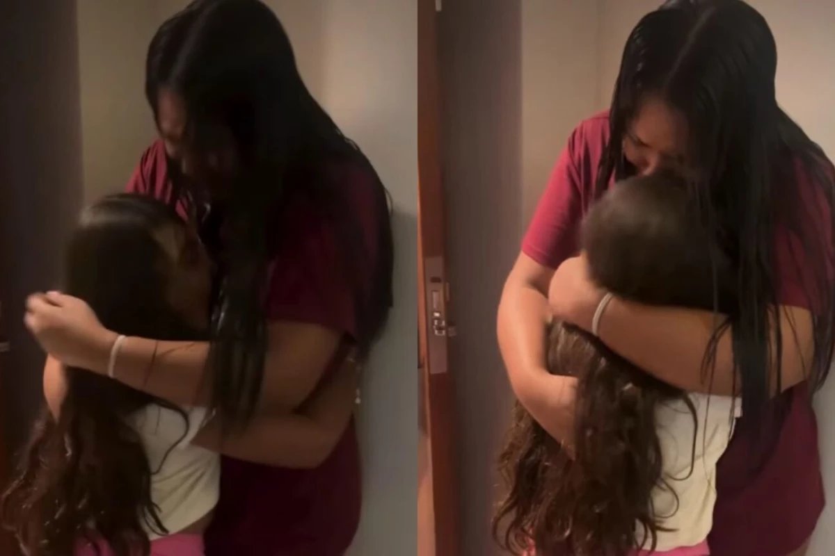 Video Chaiany se emociona ao reencontrar filha e familia apos