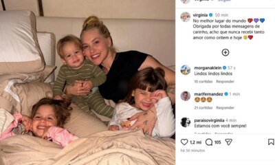 Virginia reaparece com os filhos apos farpas de Piovani e