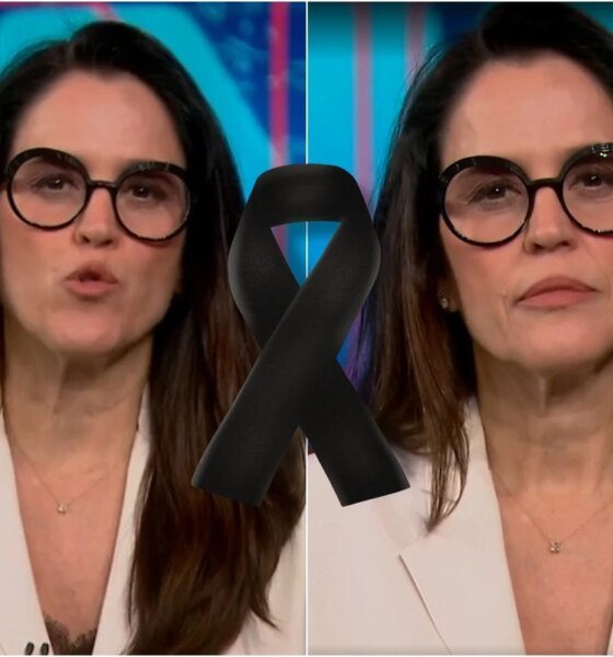 Ana Luiza interrompe o JN para noticiar a morte de