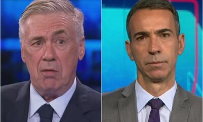 Carlo Ancelotti responde Cesar Tralli na lata apos pergunta sobre