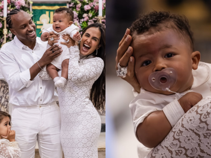 Dia emocionante Bento filho de Thiaguinho e Carol Peixinho e