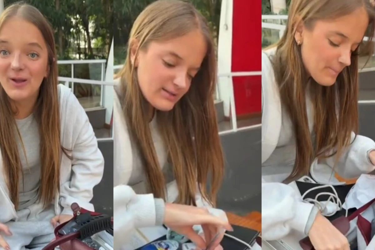 Fabi Justus mostra o que Rafa carrega na mochila escolar