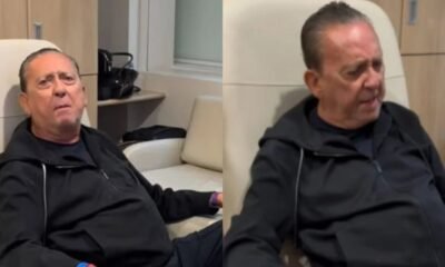 Galvao Bueno aparece em video no hospital e chama atencao