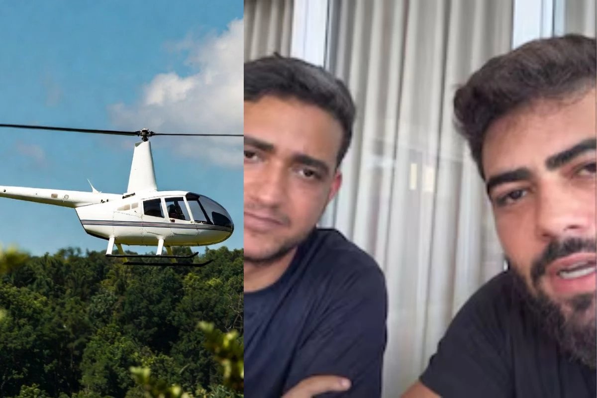 Helicoptero de Henrique e Juliano que caiu no Tocantins tem
