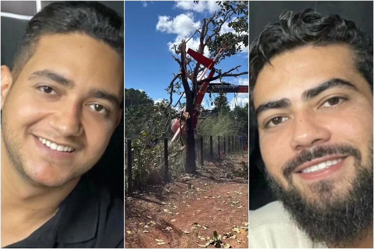 Henrique e Juliano surgem apos queda de helicoptero da familia