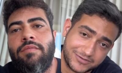 Henrique e Juliano tranquilizam fas apos susto com helicoptero pilotado