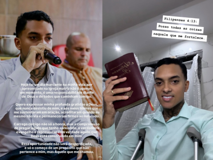 MC Brinquedo e apresentado na igreja apos deixar carreira no
